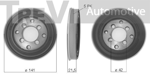 TREVI AUTOMOTIVE Hihnapyörä, kampiakseli PC1057